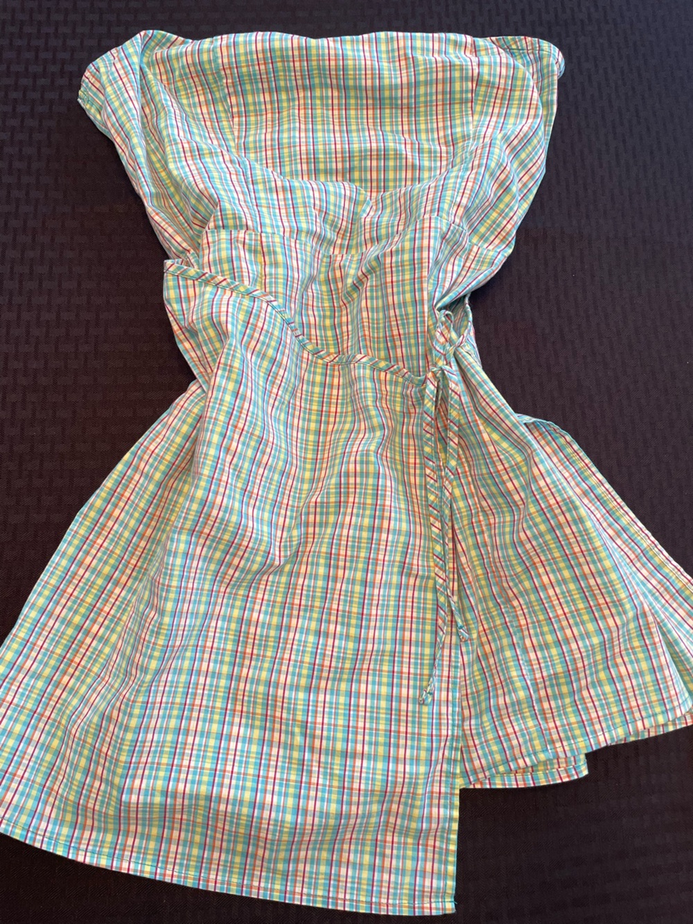 BDG Pastel Plaid Tie-Waist Sundress